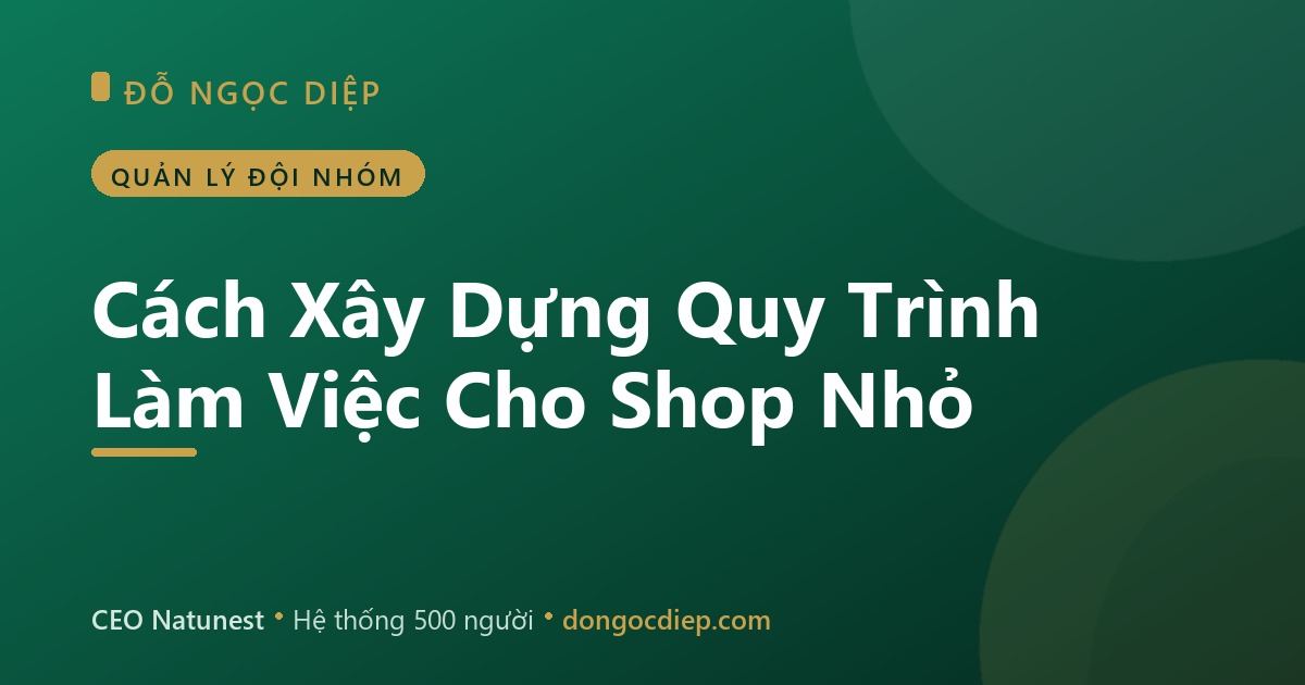 Cách Xây Dựng Quy Trình Làm Việc Cho Shop Nhỏ