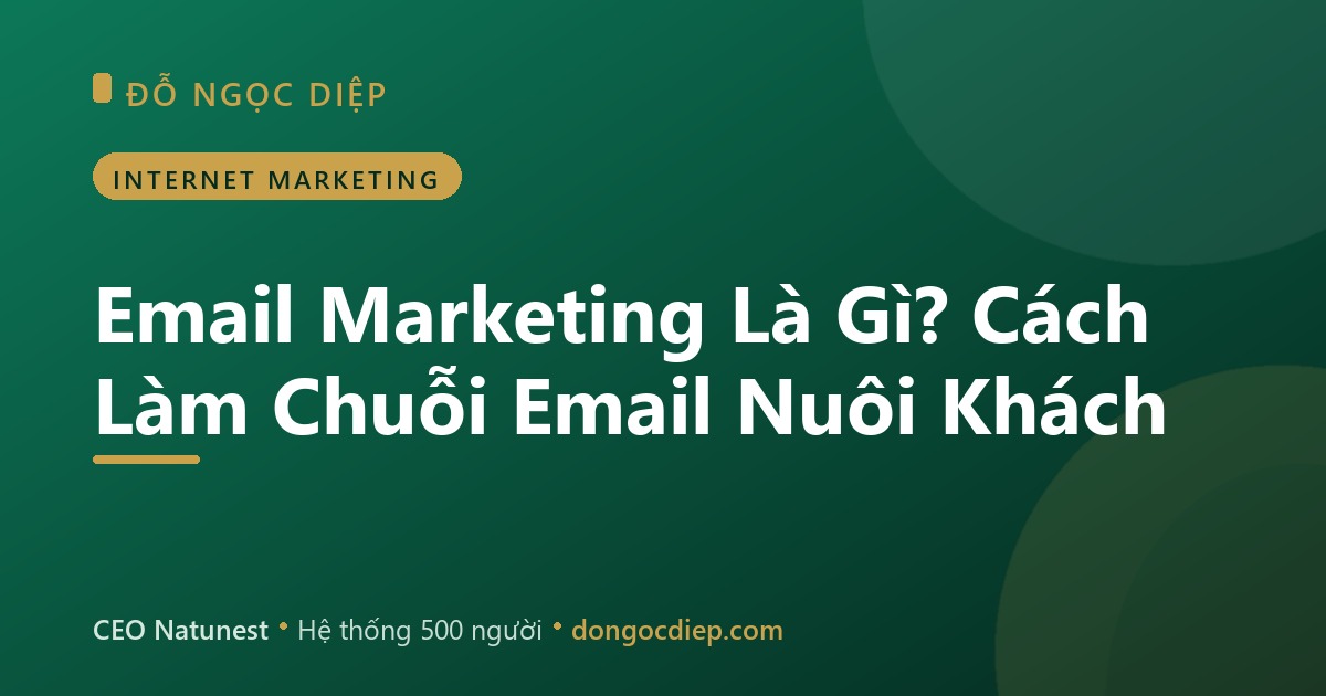 Email Marketing Là Gì? Cách Làm Chuỗi Email Nuôi Khách
