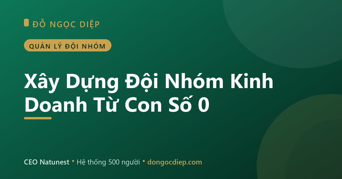Xây Dựng Đội Nhóm Kinh Doanh Từ Con Số 0